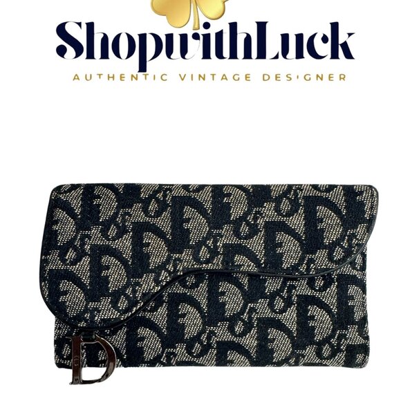 Christian Dior Trotter Canvas Saddle Wallet - Picture 1 of 6